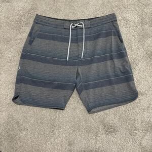 Vissla Sofa Surfer Blue Men's Shorts Size Large Striped Pockets